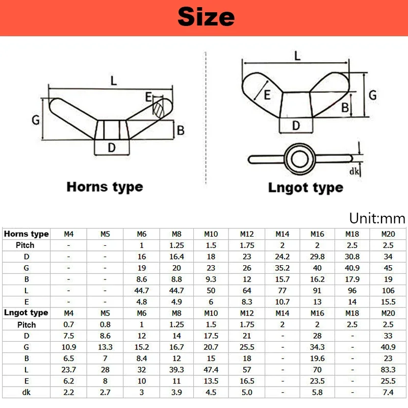 Special-shaped Hand Screw Nut Butterfly Wing Nuts Claw Nut 304 Stainless Steel M3 M4 M5 M6 M8 M10 M12 M14 M16 M18 M20 M24 /316