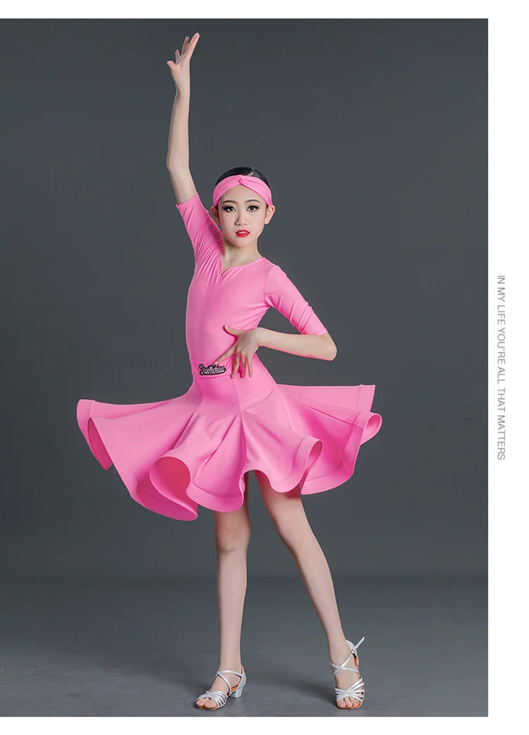 Primavera y verano, trajes de baile latino para niños y niñas, trajes de competición profesional, faldas oscilantes grandes, disfraces de actuación