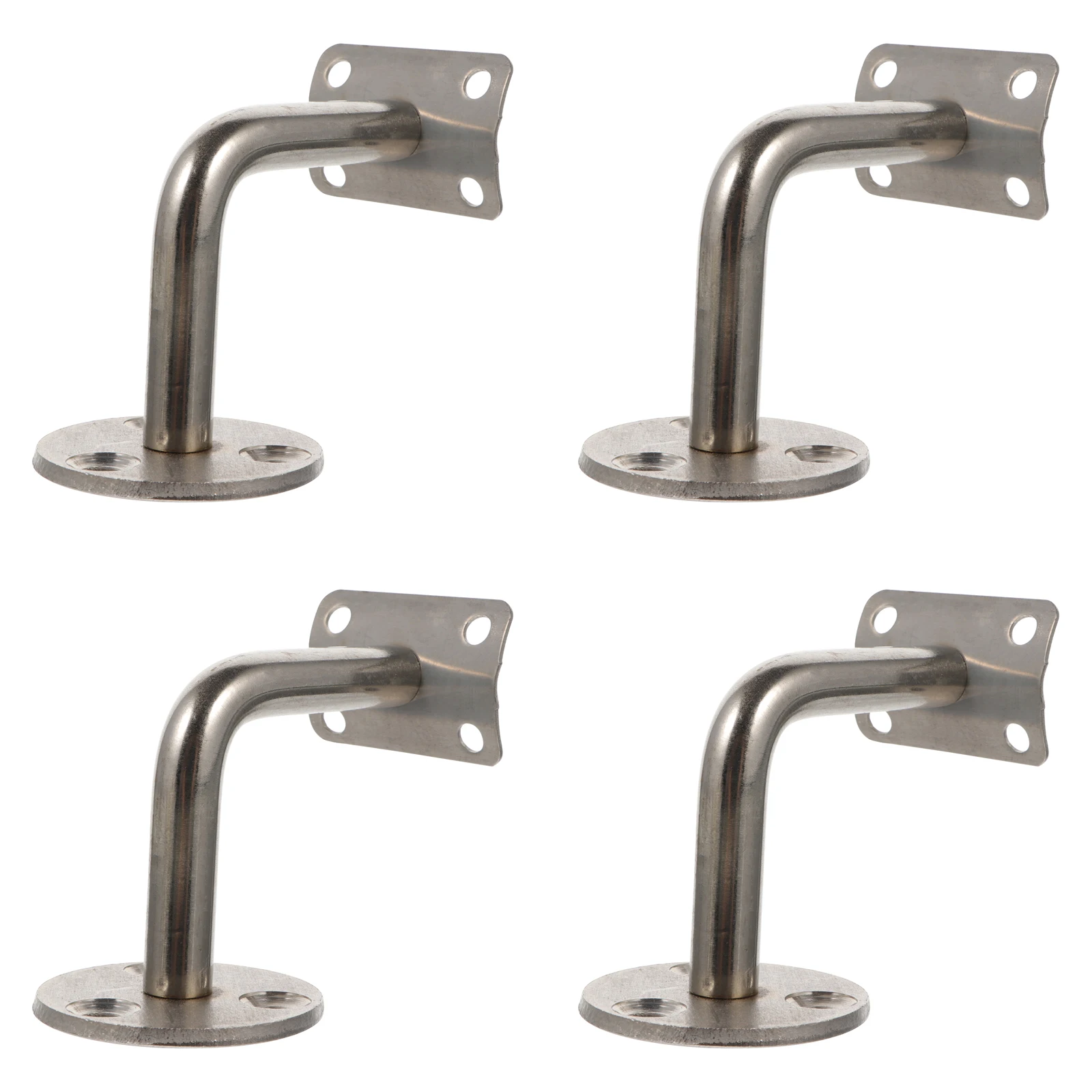 

4pcs Stainless Steel Stair Handrail Wall Mounted Railing Hanger Bracket Indoor Outdoor Durable Easy Install Corridor Fireproof