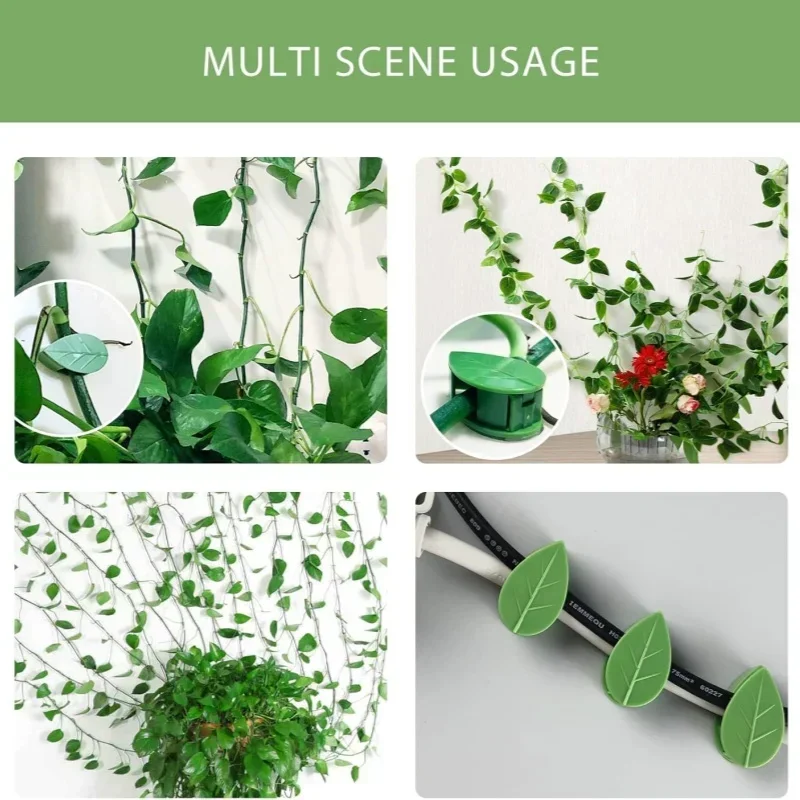 10 Pcs Leaf-shaped Plant Climber Self-adhesive Invisible Garden Hook Fixing Clip Supports Climbing Home Traces Accessories New