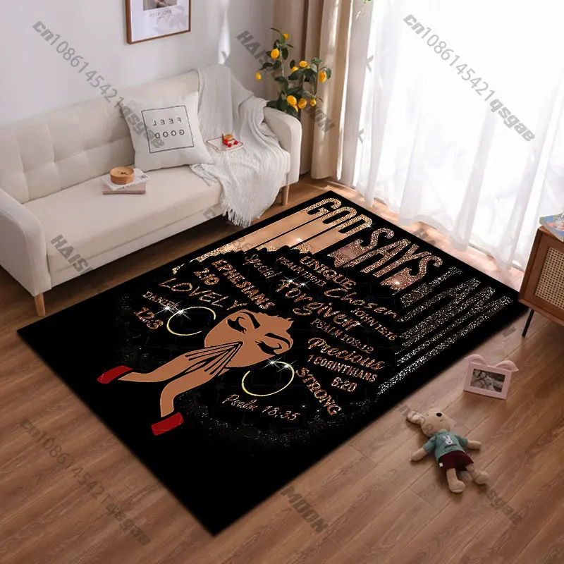 Empowerment faith identity affirmation carpet Yoga living room room decor children's crawling mat doormat area rug