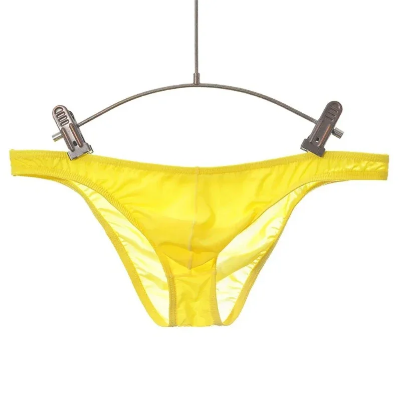 Sommer männer Breifs Sexy Unterwäsche Eis Seide Slip Ultra-dünne Transparente Atmungsaktive Komfortable Niedrige Taille Unterhose MU093