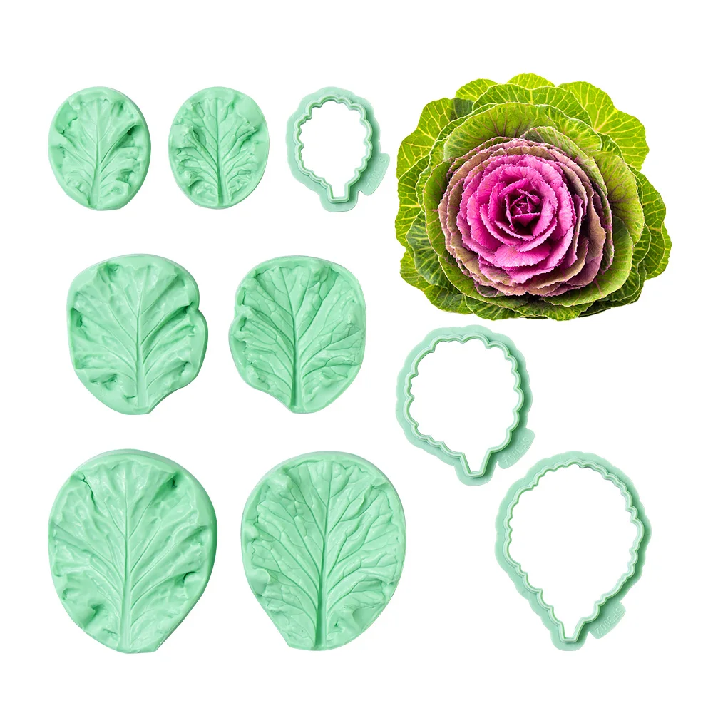 

Kale Flower Petal Veiner Cutting Die Silicone Mold Fondant Mold Cake Decor Tools Chocolate Mold Sugar craft Kitchen Accessories