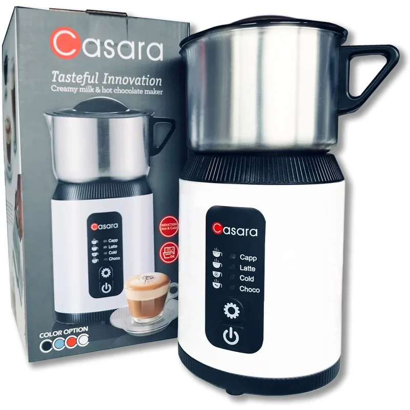 Casara Milk Frother and Steamer Machine,Warm and Cold Milk Foamer,Professional Frothing Standard,4-in-1 Function,Dishwasher Safe