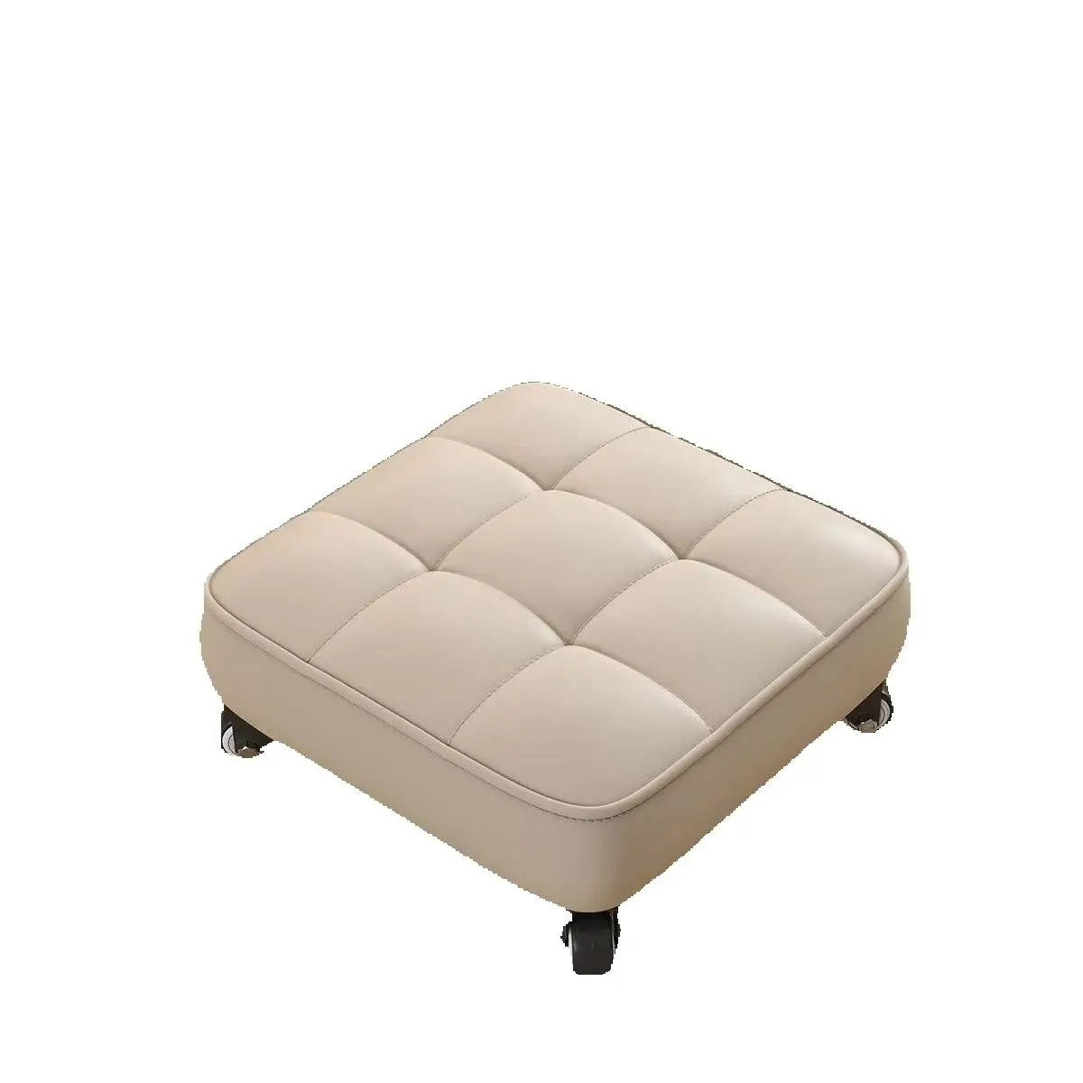 Soft Padded Rolling Stool, Universal Wheel Ottoman for Home Cleaning Shoe Changing