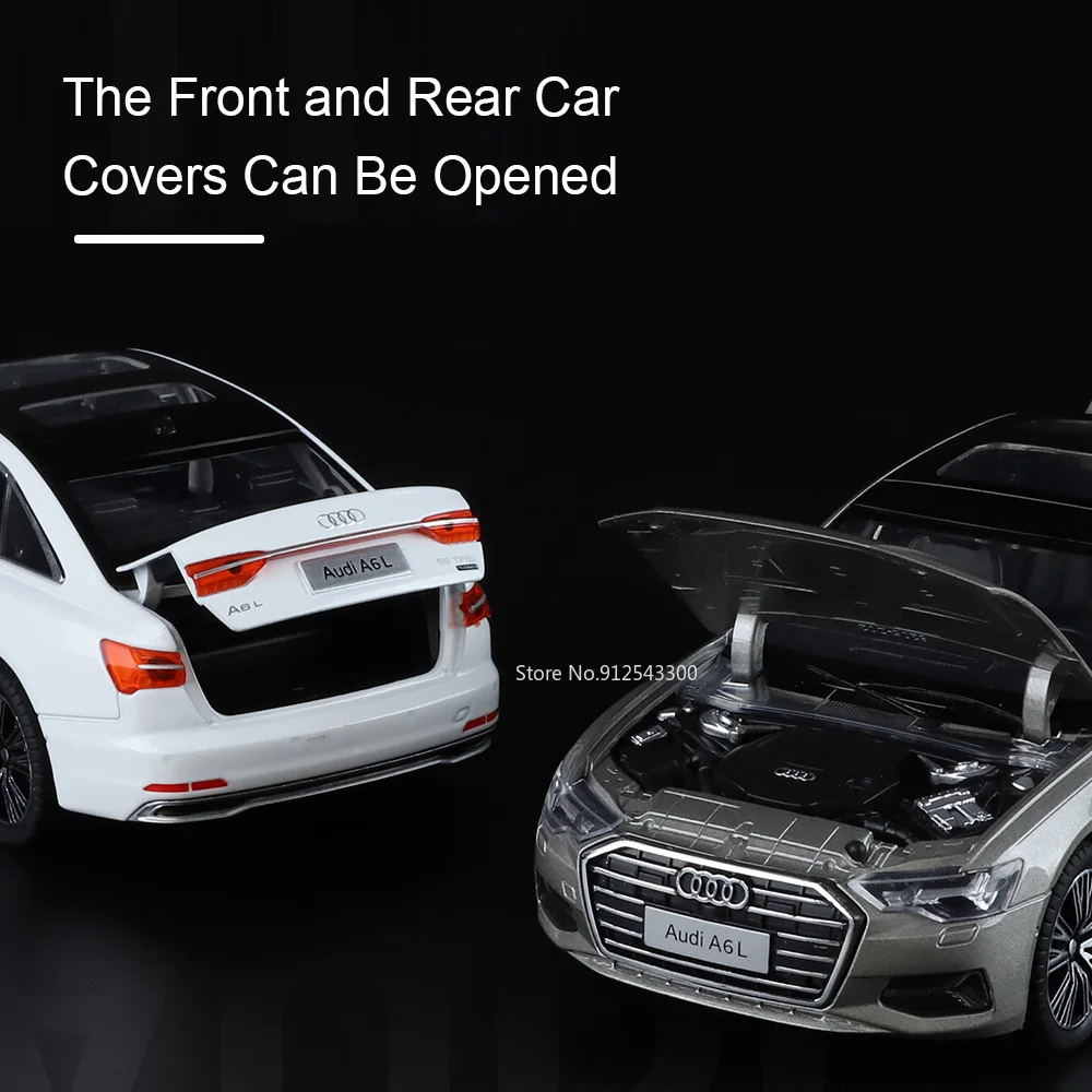 Modèle de voiture de sport A6L A8, échelle 1:24, jouet de haute Simulation en métal moulé sous pression, modèles lumineux, Collection d'ornements cadeaux à retirer