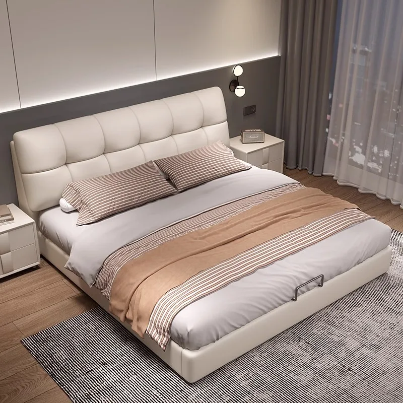 

Nordic Handles Beds Aesthetic Minimalist Sleeping Storage Bed Lounge Double Bedroom Mobili Per La Casa House Accessories