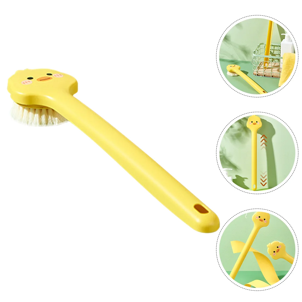 Body Little Yellow Duck Bath Brush Back Long Handle for Shower Plastic Exfoliating Scrubber