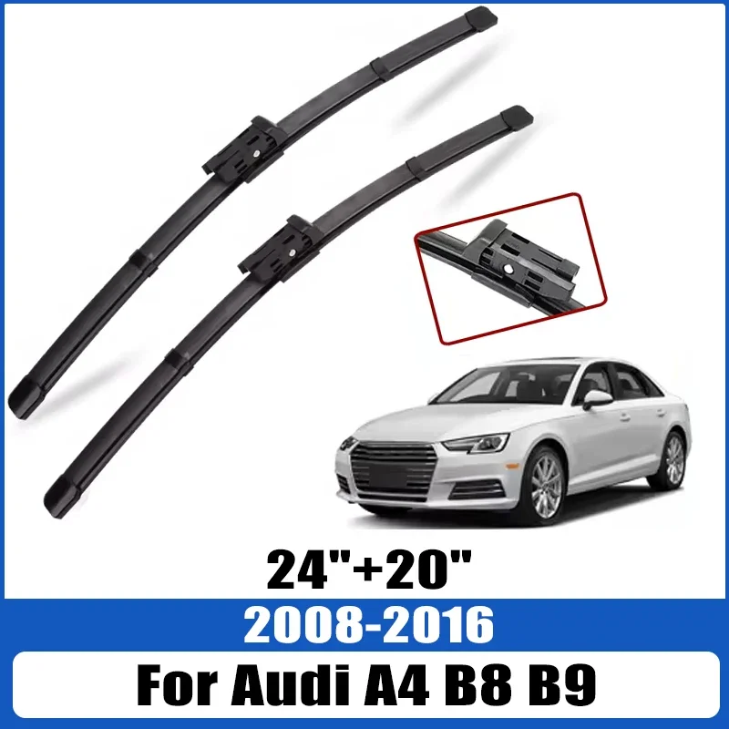 

For Audi A4 B8 B9 Allroad 2008-2016 2009 Wiper Front Wiper Blades Windshield Windscreen Window Brush 24"+20" Car Accessories