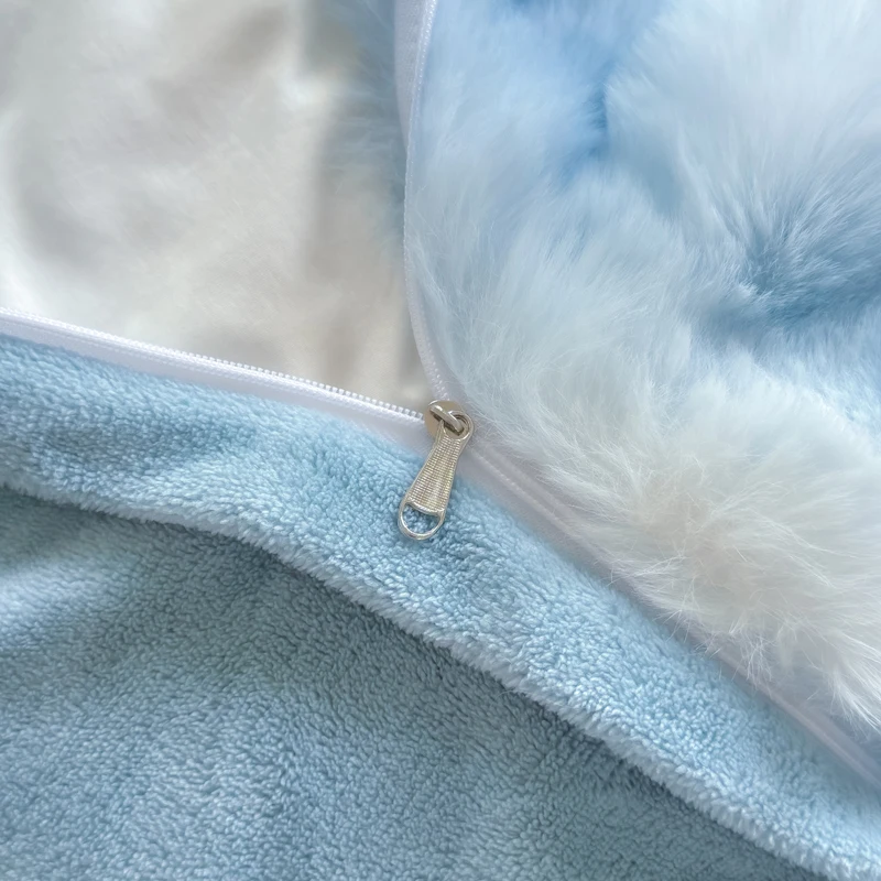 2025 nueva clase A funda de edredón de lana de conejo burbuja espesa la funda nórdica cálida en otoño e invierno ropa de cama agradable para la piel