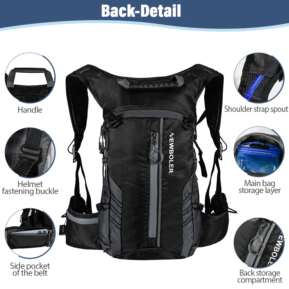 NEWBOLER Outdoor Wasserabweisende Sporttasche Radfahren Trinkrucksack Reisen Wandern Klettern MTB Rennrad Rucksack – Detail 10