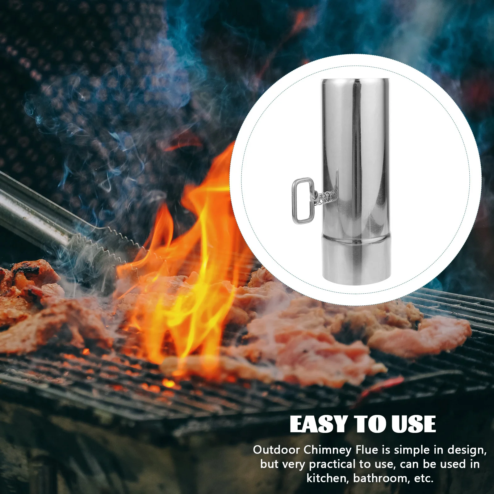 

Durable Stove Exhaust Pipe Outdoor Chimney Flue Extension Adjustable Hose Practical Cooking Supply Camping Stove