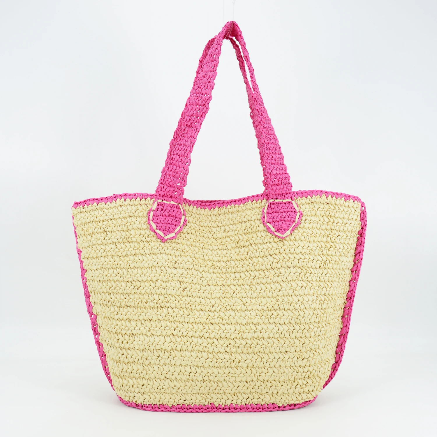 

Large Capacity Women Shoulder Straw Bag Handmade Woven Handbag Big Bohemia Beach Raffia Shopper Tote