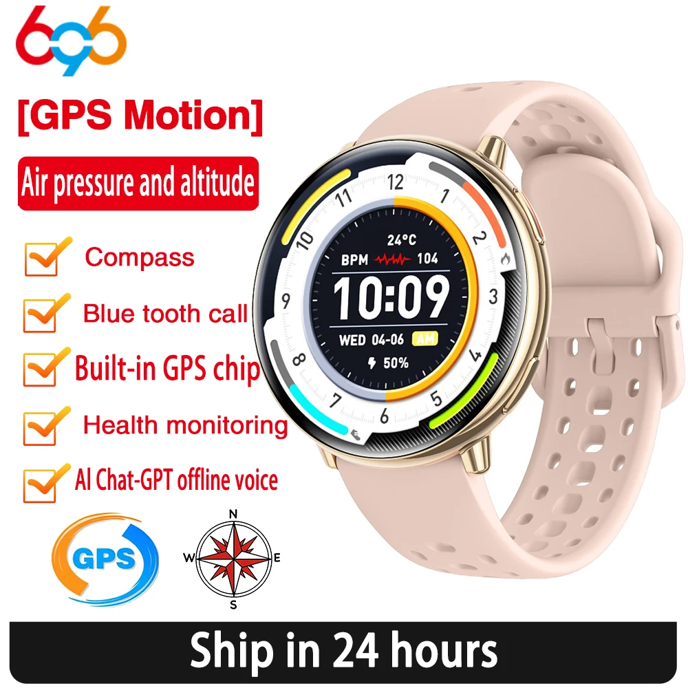 

Compass Outdoors Ultra-Thin GPS Smartwatch Women Men Waterproof Sports BT Call Smart Watches Heart Rate Monitor Women's Health