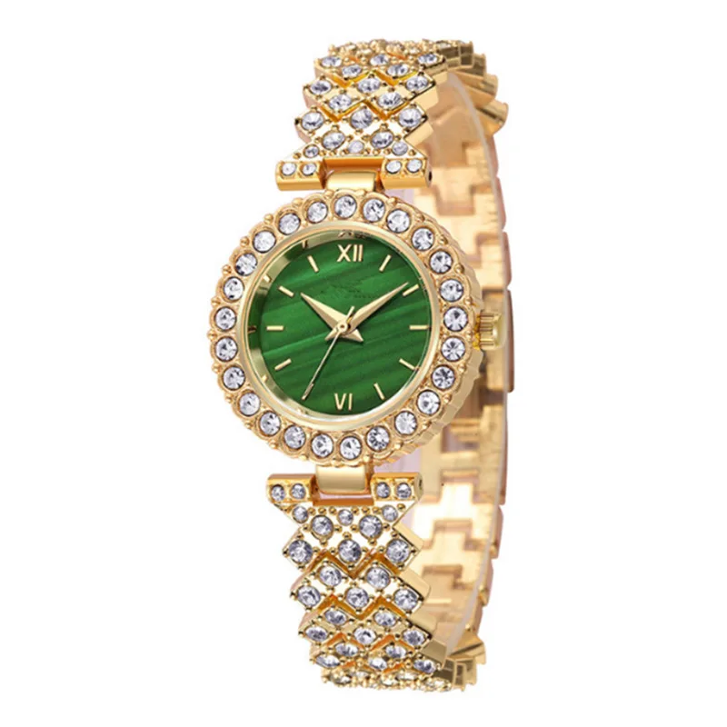 5pcs Women Quartz Watch Set Luxury Rhinestone Analog Wristwatch Ladies Watches Women Dress Bracelet Set Clock Gift Reloj Mujer