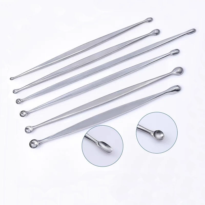 

1pcs Medical Bone Double-end Round Oval Curette Stainless Steel Spatula Bone Spoon Tools Veterinary Orthopedic Instrument