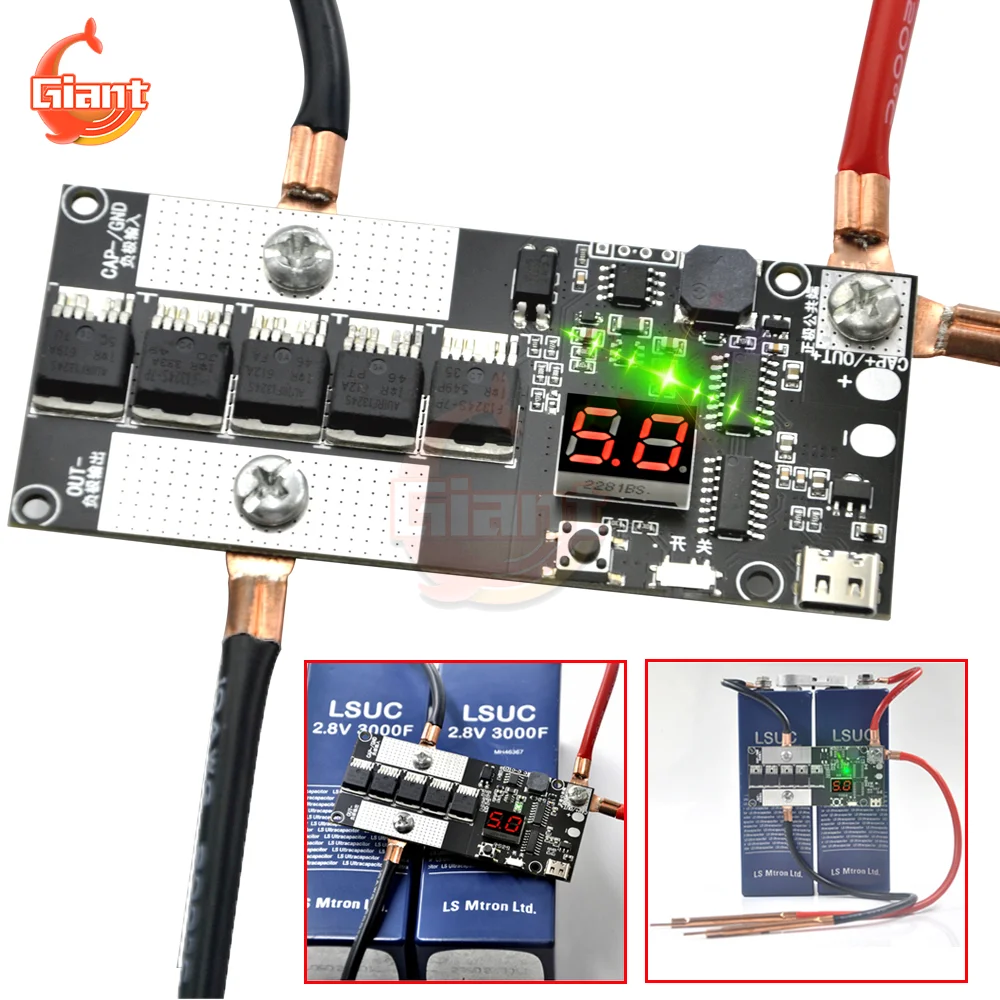 Scheda di controllo della saldatrice a punti portatile portatile batteria al litio condensatore Farad scheda principale di controllo del circuito