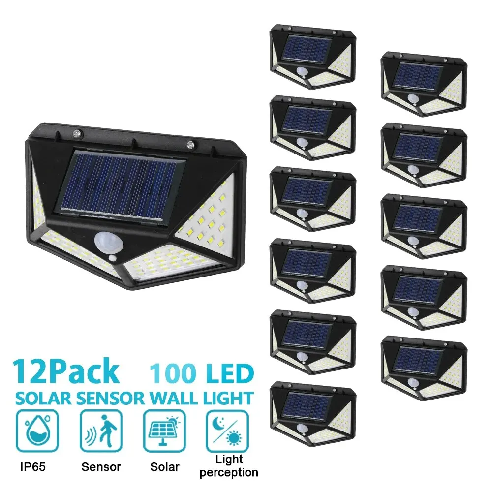 2/4/6/8/12Pck 100 LED Solar Wall Light All Sides Luminous PIR Motion Sensor Street Light For Garden Light Outdoor LED Wall Lamp