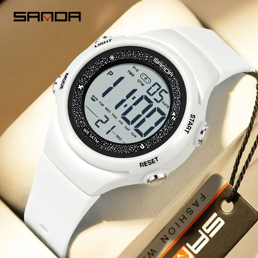 2026 Sanda 6372 new electronic watch stylish waterproof colorful lights student watch popular sports manandwomen watch