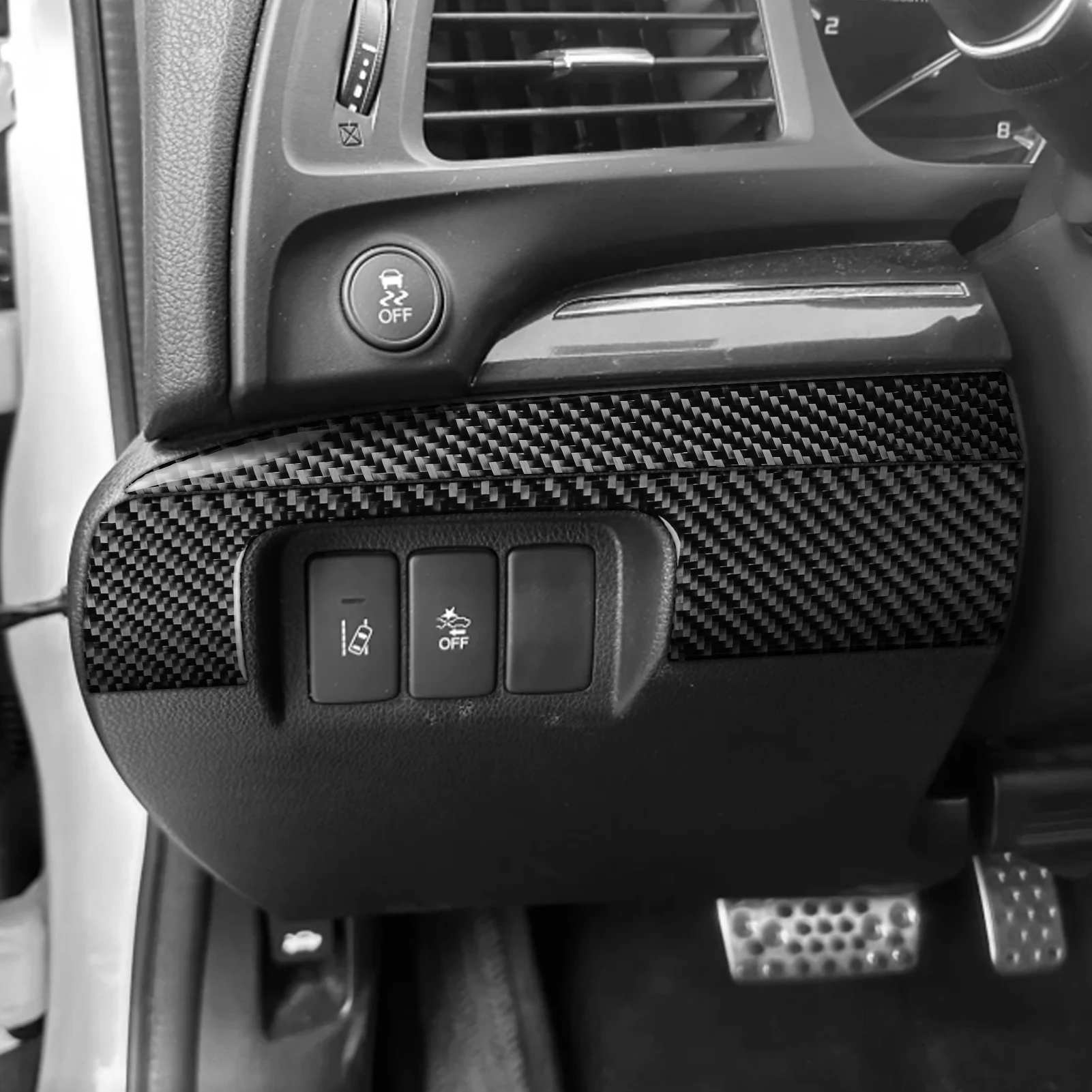 For Acura ILX 2012-2022 Real Carbon Fiber Sticker Driver's Instrument OFF Button Control Panel Car Accessories Inside Decorative
