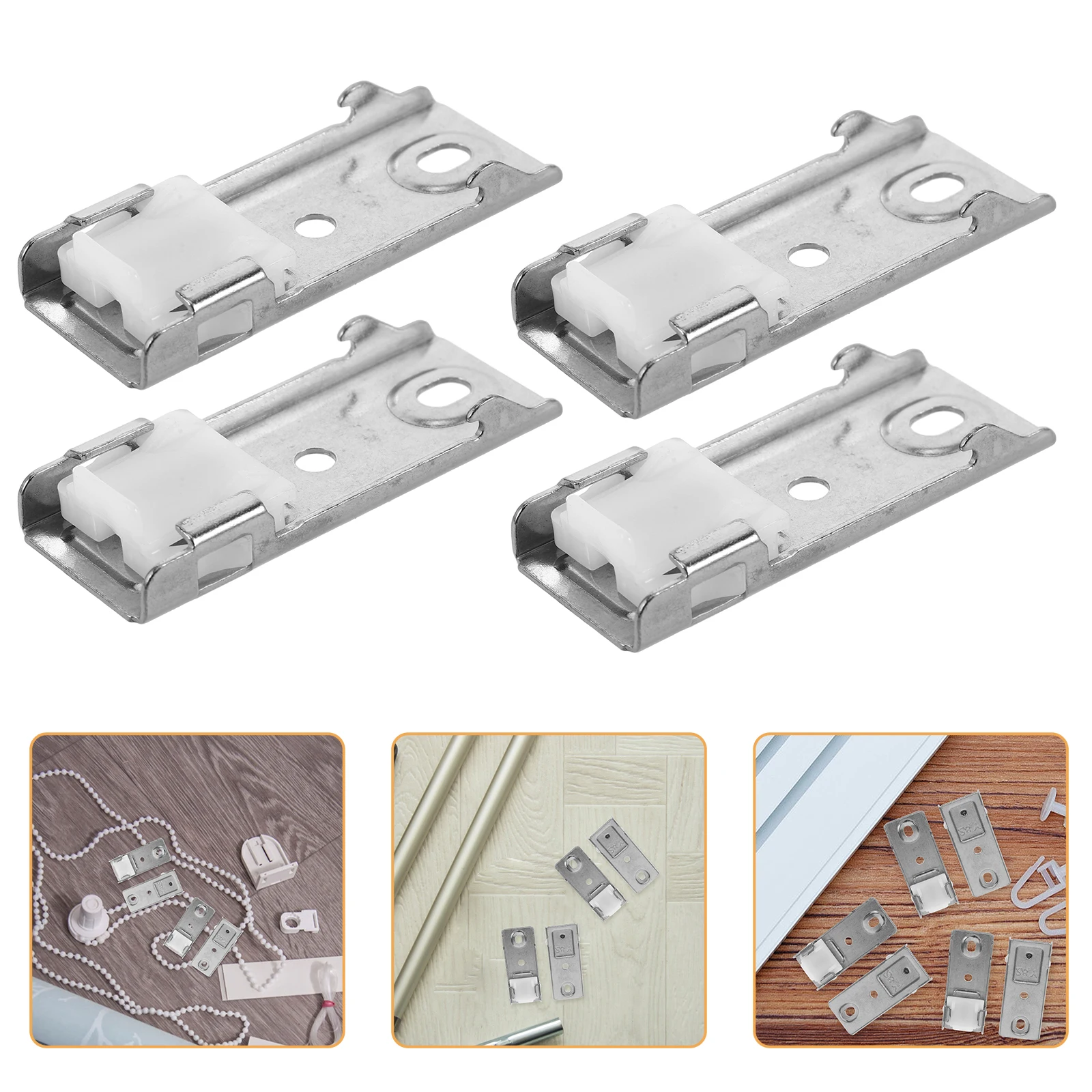 

6pcs Stainless Steel Curtain Top Mount Code Fixing Plate For Window Rail Hardware Bracket Accessory