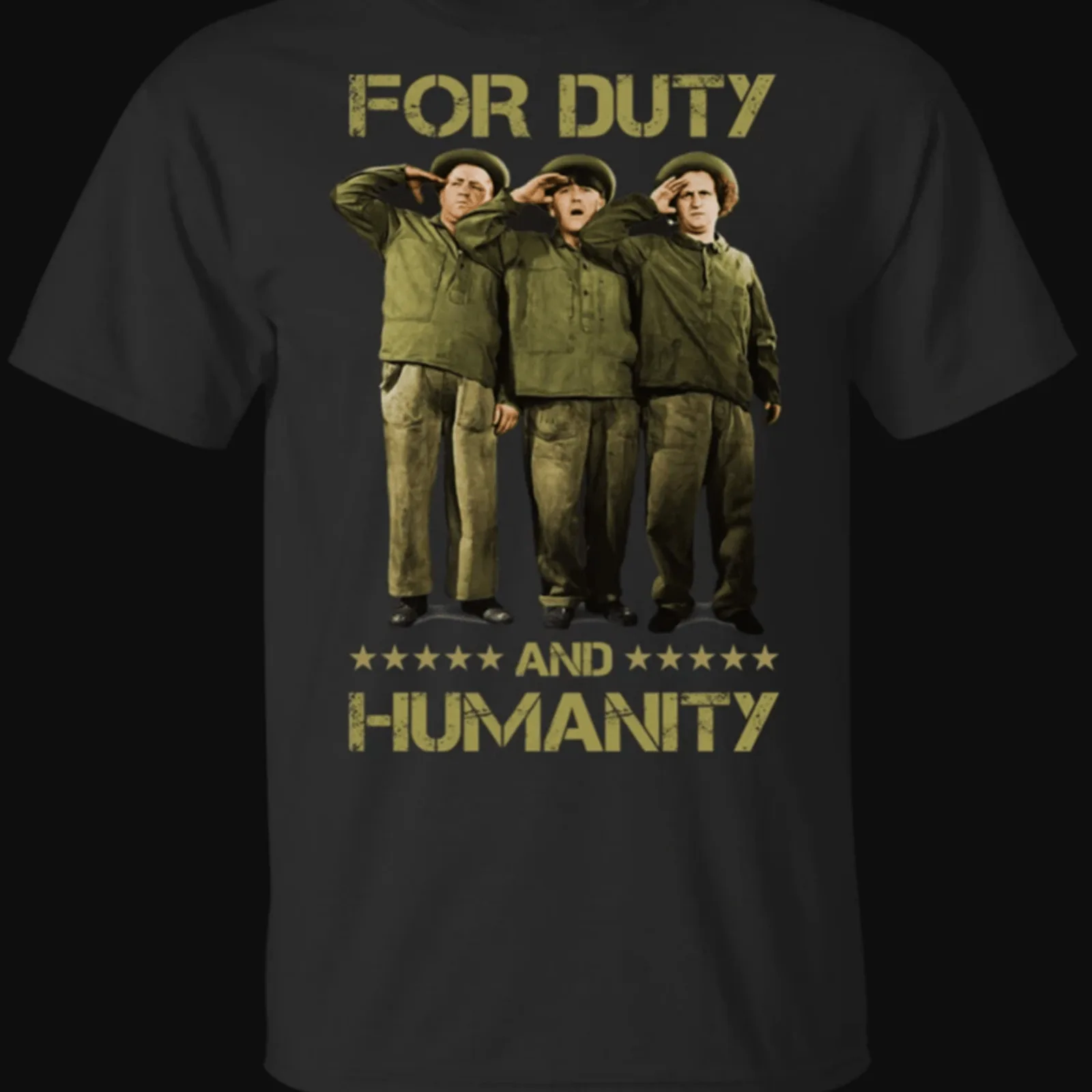 The Three Stooges For Duty And Humanity T-shirt Black Unisex S to 5Xl JJ3591