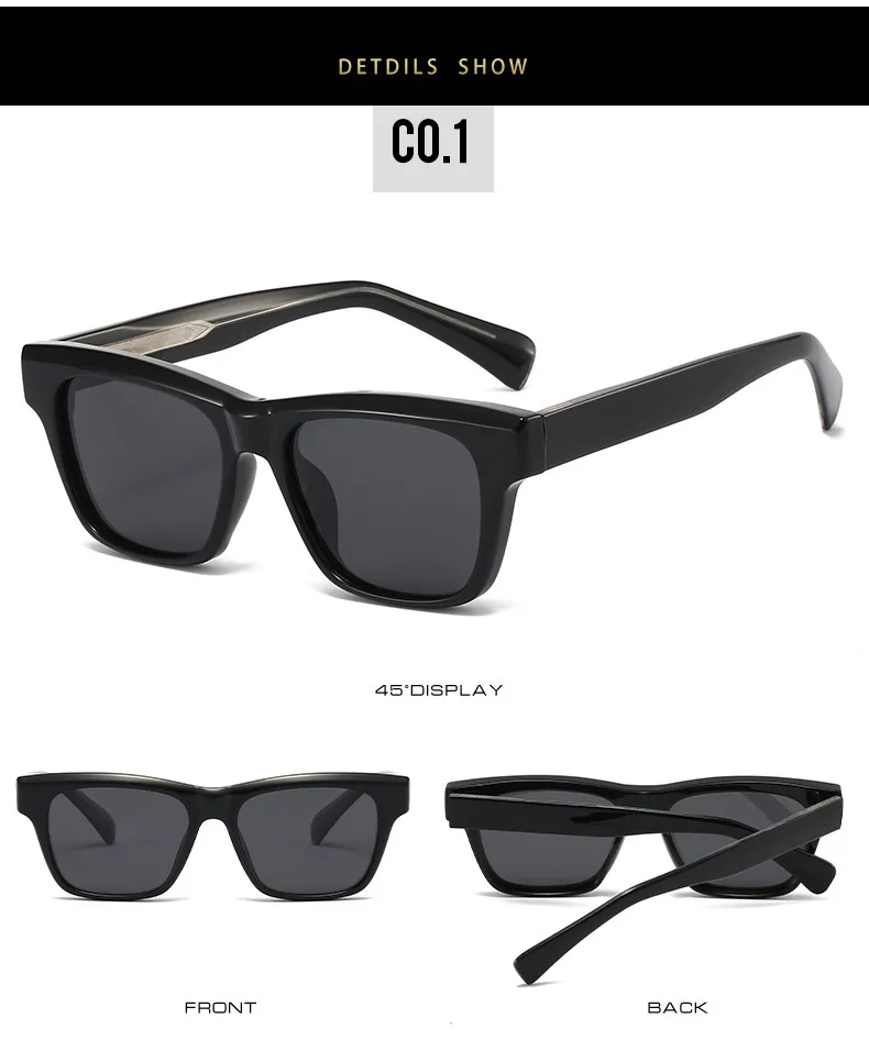 Marke Polarisierte Sonnenbrille Frauen Unisex Männer Solide Cp Edelstahl Kern Bein UV400 Quadrat Sonnenbrille Für Fahren Casual – Detail 7