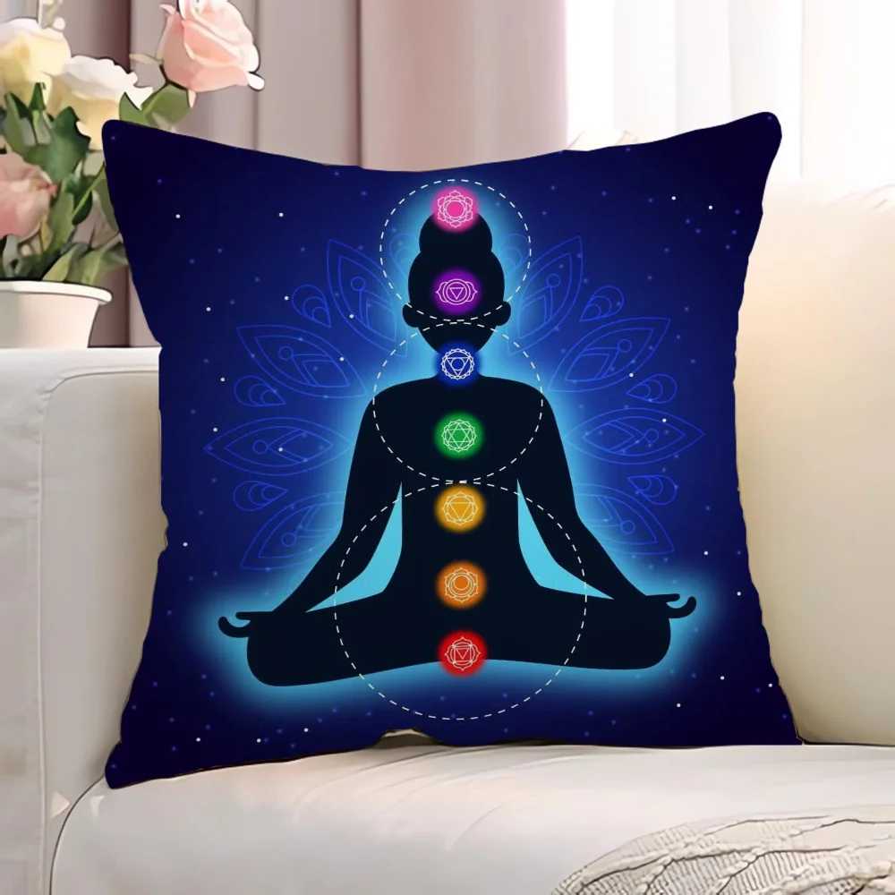 Mandala Buddha Meditation Chakra Pillow Covers Decorative Short Plush Cushion Cover 40*40 Pillowcases 40x40 Pillowcase 45*45