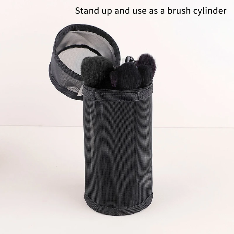 Mesh Dual-use-Make-Up Pinsel Lagerung Tasche Tragbare Pinsel Fall Einfache Große Kapazität Pinsel Eimer Halter Reise Stand-up beutel