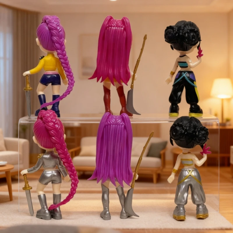 6PCS K-pop Devil Hunter Action Doll HUNTR/X Toy Rumi Mila Zoe Doll, for K-pop Fans' Birthday Gift Collection  Anime Figure