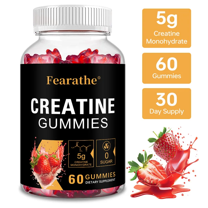 Creatine Monohydrate - Boost Energy, Build Muscle Mass, and Improve Athletic Performance - 60 Gummies