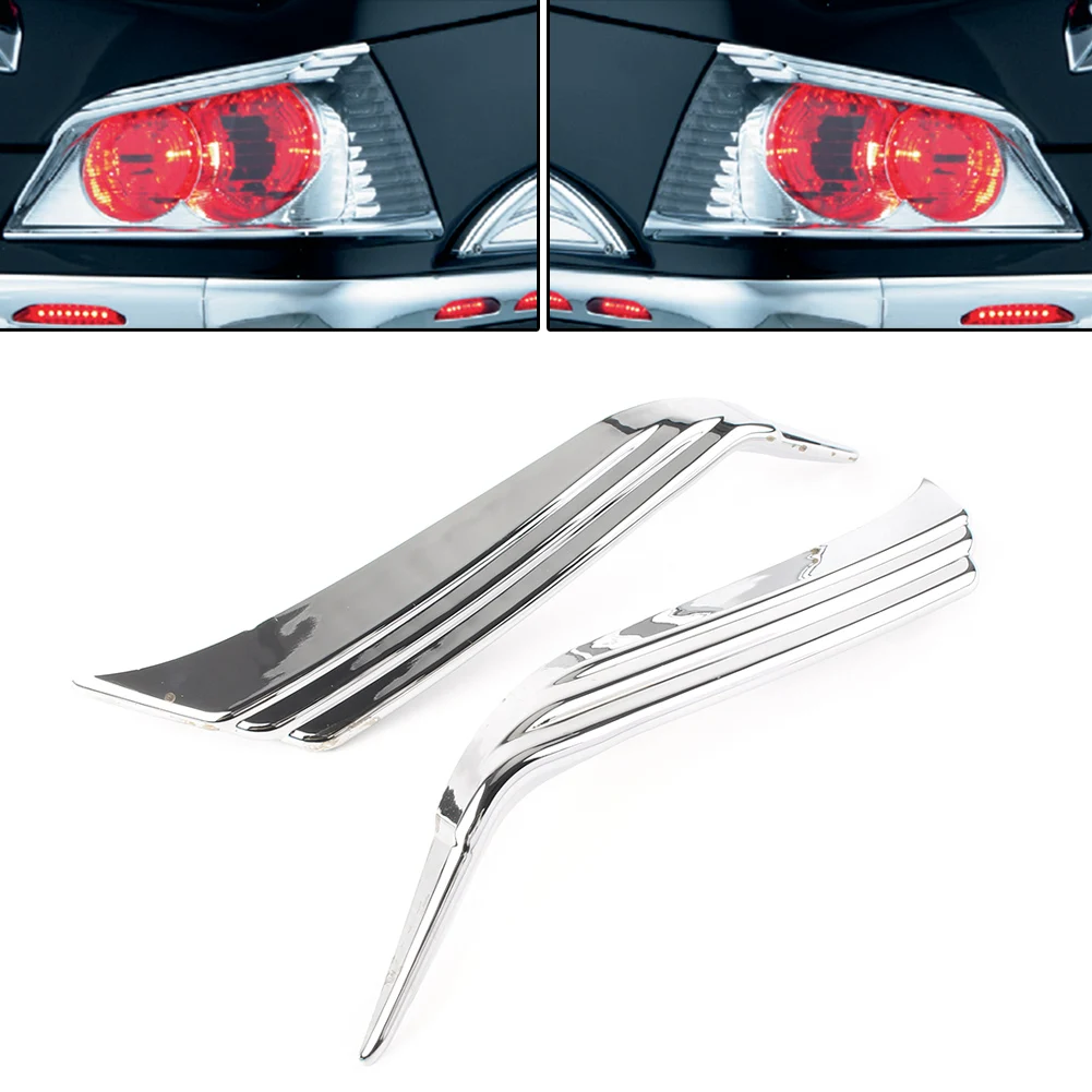 Chrome Motorcycle Top Trunk Tail Light Decoration Trim Accent For Honda Goldwing GL1800 2012 2013 2014 2015 2016 2017