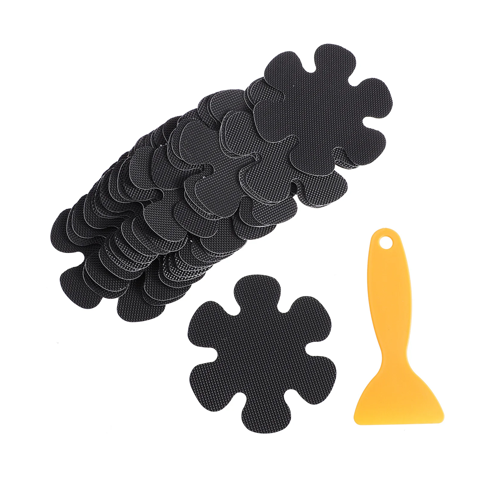 

20 шт. противоскользящих наклеек в форме черных цветов, нескользящие наклейки для безопасности в ванной, для пола в душе, ванной, водонепроницаемые клейкие аппликации