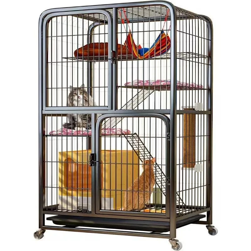 Cat cage bold reinforcement second floor household indoor large free space king size cat cage