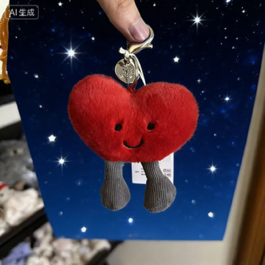 Chaveiro de amor vermelho bonito geléia diversão etiqueta boneca pingente saco acessório para meninas e senhoras presente de feriado ideal