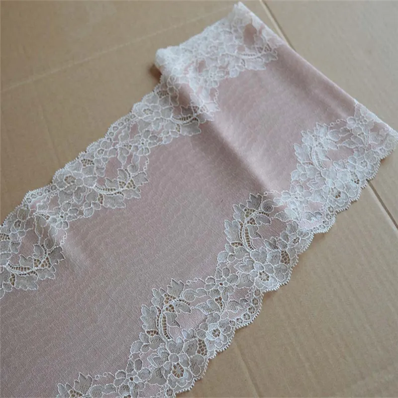 5Yards/Lot 22Cm Wide Light Pink Purple Grey Elastic Lace Fabric,Sewing Trim Wedding,DIY Garment Accessories Underwear Bra Trim