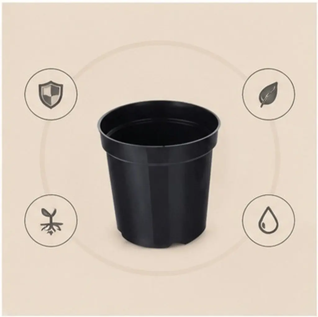 20Pcs Plastic Plant Nursery Pots Tasteless Fall Resistant Thick Basin Design Elegant Flower Pot for Green Plants Display