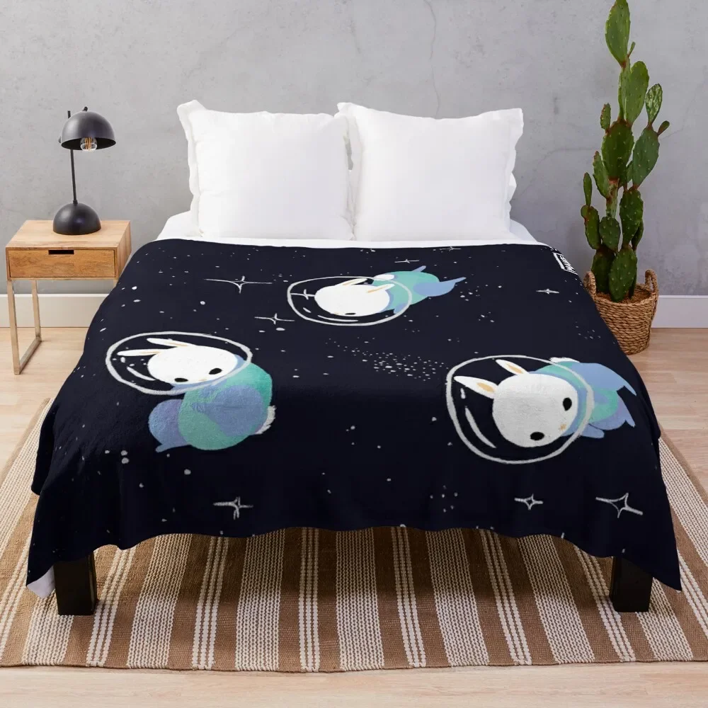 

Space Bunnies Throw Blanket Beach Flannel Fabric Blankets