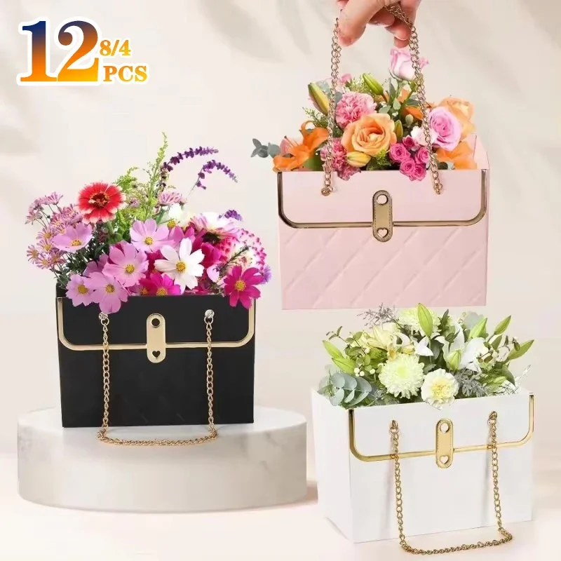 Flower Box Rose Packaging Box Portable Valentine's Day Birthday Party Gifts Wrapping Paper Bag Gift Box Candy Cake Flower Shop