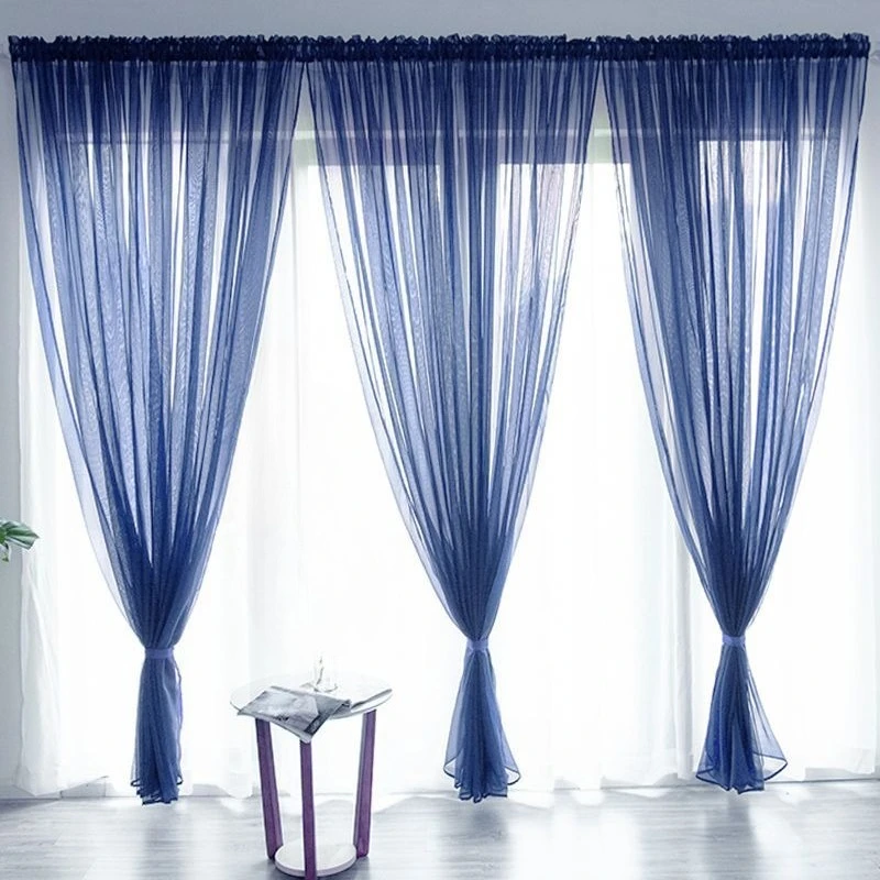 

Nordic Simple Translucent Solid Color Tulle Japanese Curtains for Living Room Bedroom Dining Balcony Study Custom Size Shutter