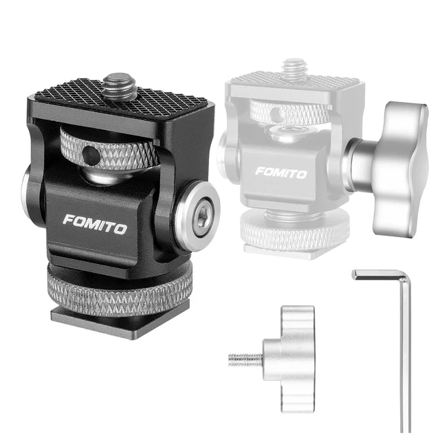 Uchwyt monitora FOMITO Mini, mocowanie monitora kamery, mocowanie z zimną stopką, obrotowy, regulowany po nachyleniu, do lamp LED, monitora, mikrofonu, kamery