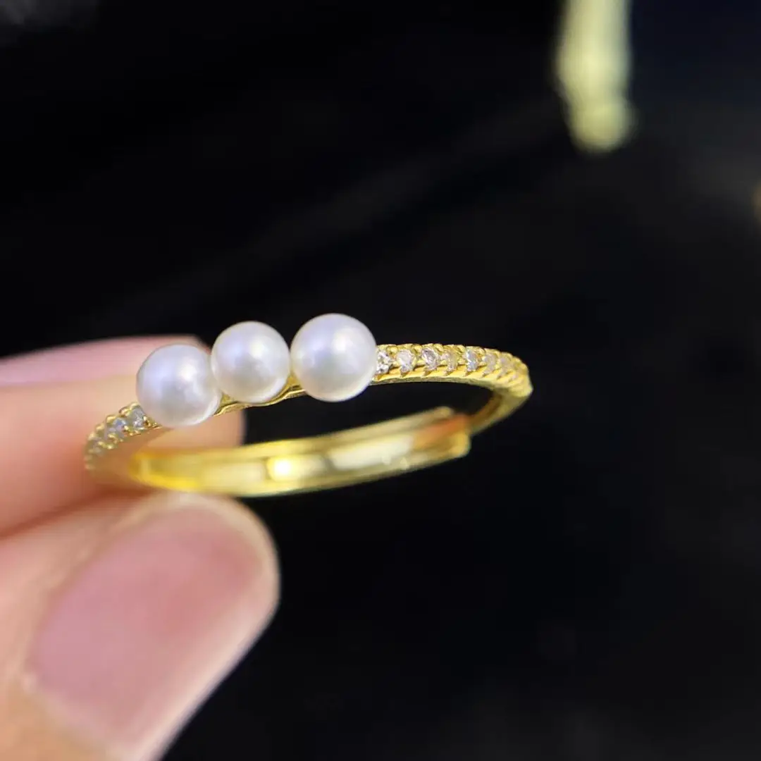 

Wholesale S925 Sterling Silver Adjustable Ring Mount Settings Findings Mountings Accessory Parts for 3mm Pearls 5pcs/lot