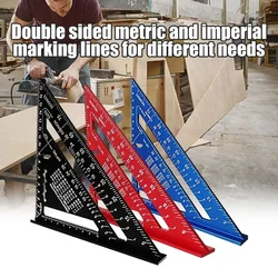 1pc 7 Inch Speed Square Ruler, Aluminum Alloy Triangle Layout Tool, Precision Angle Measuring for Carpentry Woodworking