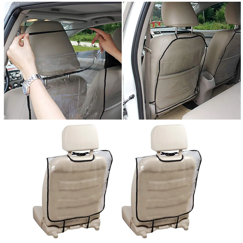 

2Pcs Car Seat Back Protector Waterproof Transparent Cover Anti-Kick Children Car Seat Back Mat Protective Pads
