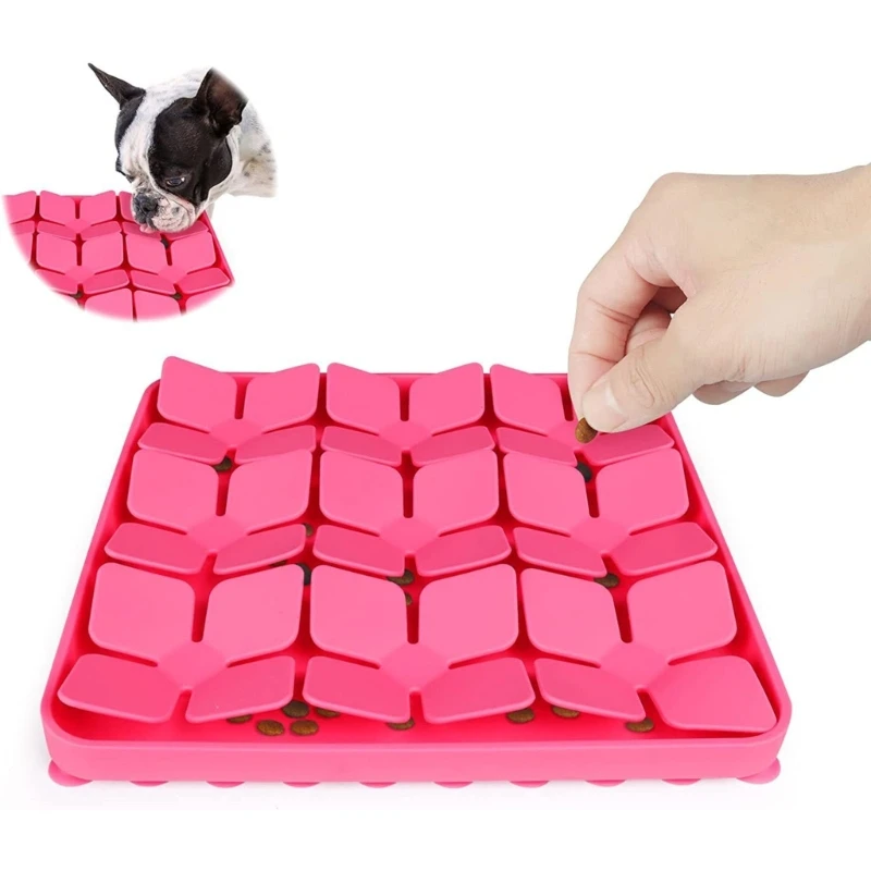 

Pet Dog Snuffle Pad Silicone Slow Feeding Treat Pad Foraging Skill Slow Feeder No-Slip Puzzle Mat for Boredom Cats Dog