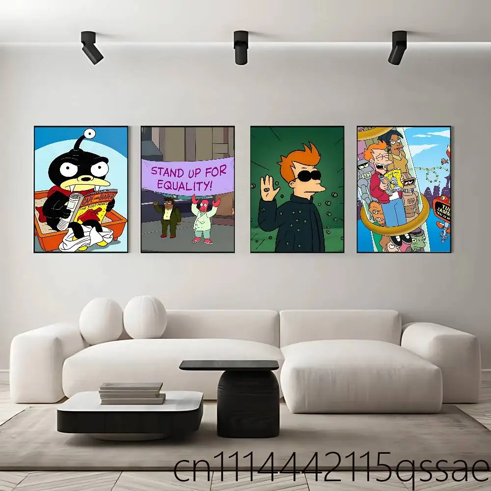F-Fry F-Futurama Poster Wall Art Posters, Texture Paintings, Ideal Gift for Room Decoration