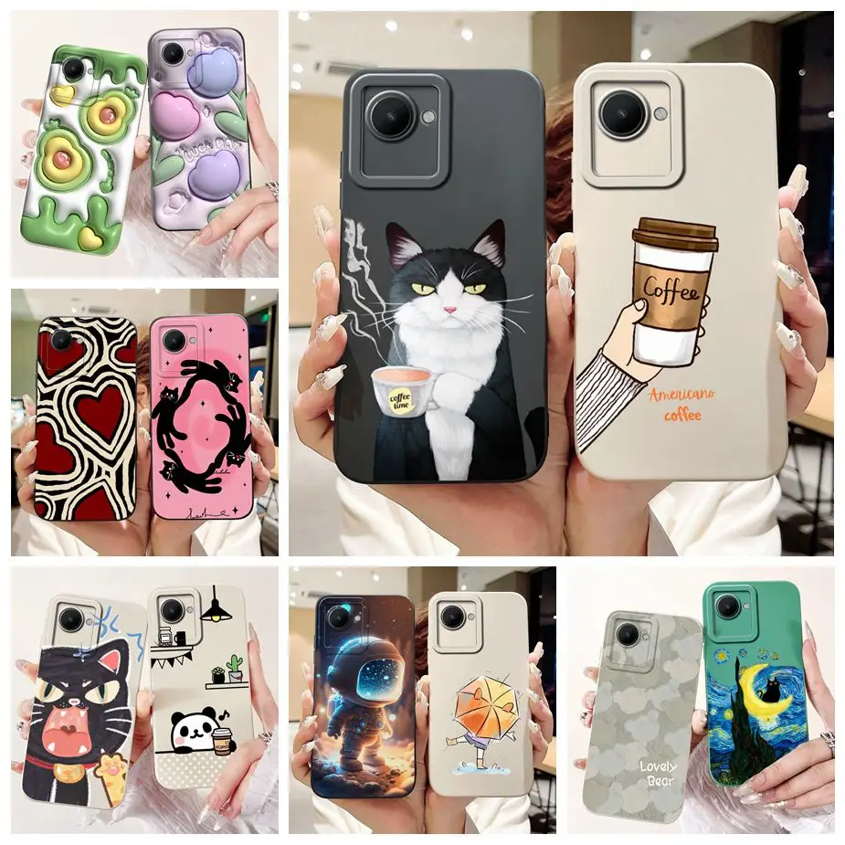 For Realme C30 Case Realme C30s RMX3690 Cute Fashion Cartoon Cover Soft Silicone Phone Case For Realme C30 C30s RealmeC30 Bumper