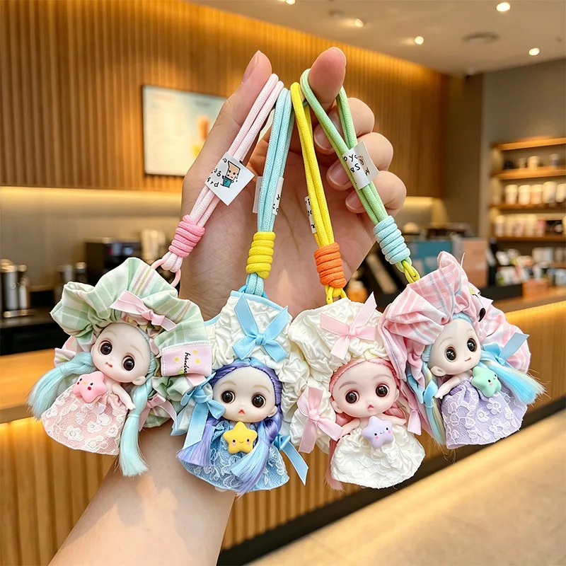 1/12 Cute Expression OB11 Doll Keychain Joints Movable Little Loli BJD Doll For Car/Bag Keychain Exquisite Doll Charm Cute Gift