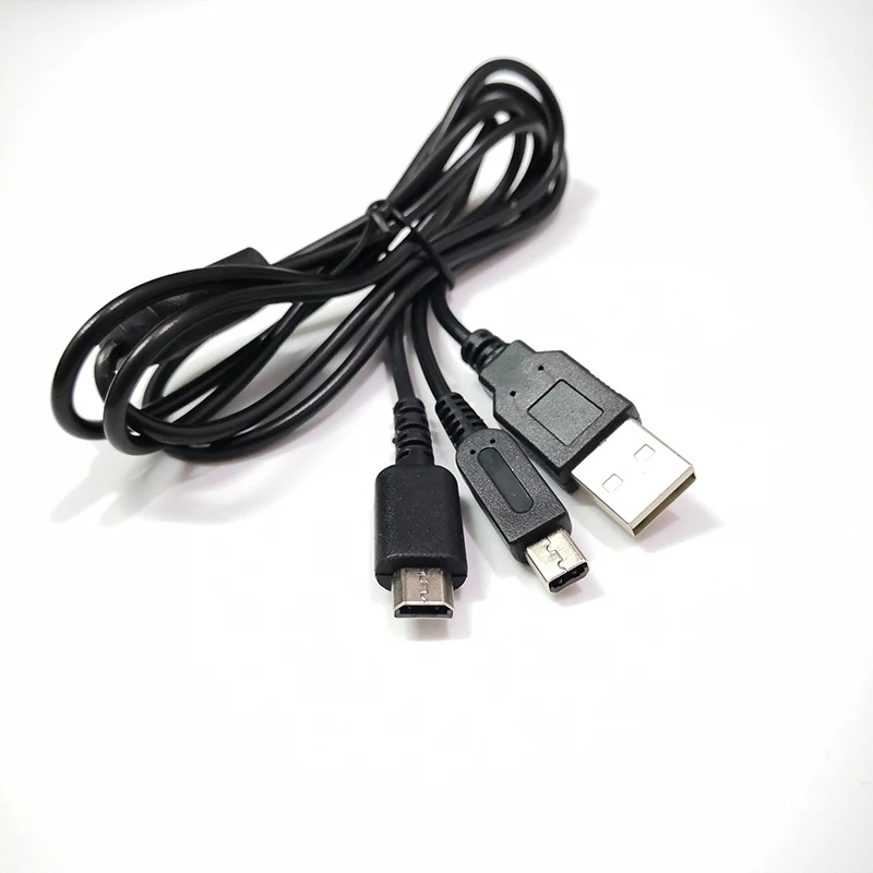 2Pcs 2 in 1 Charging Cable For NDSI NDSL NintendoDS Lite NEW 2DS 3DS 3DSLL 3DSXLNDSI USB Power Charger Cable