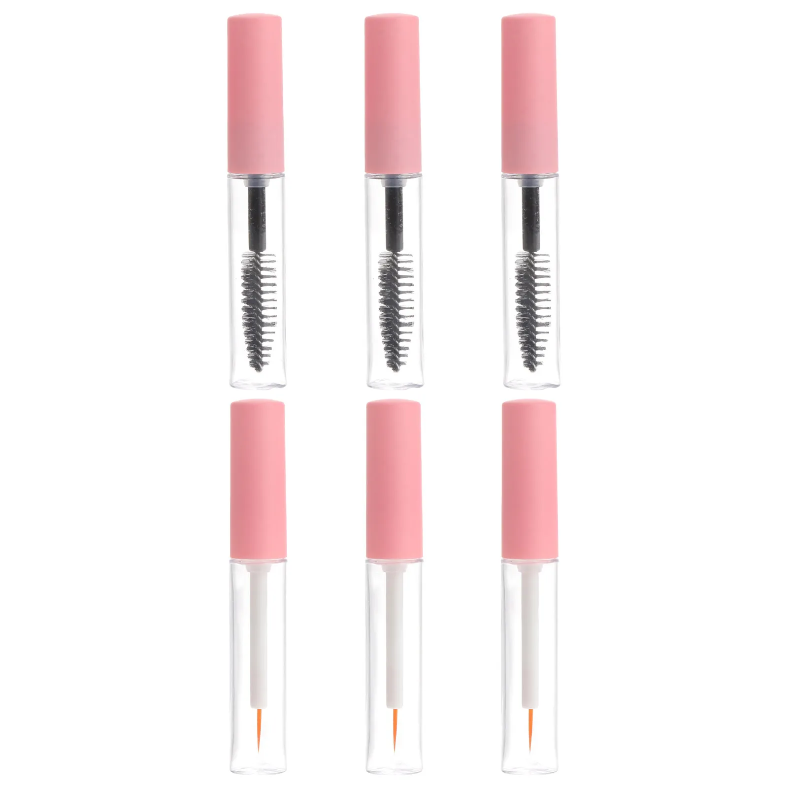 Tubo de Máscara Recarregável com Aplicador, 4 Peças, Recipiente Vazio Compacto e Transparente para Armazenamento de Sérum para Cílios e Brilho Labial, Uso Portátil em Viagens